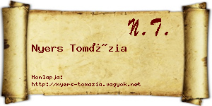 Nyers Tomázia névjegykártya